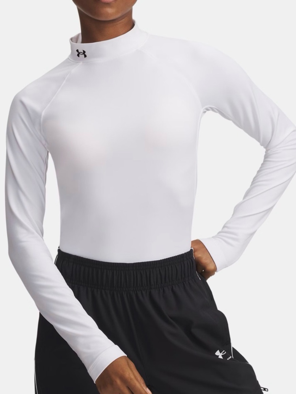 NWT Under Armour Women’s ColdGear Mock Neck Base Layer White L